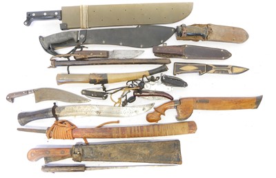 Lot 317 - Collection of various knives, machettes,...