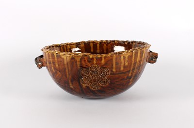 Lot 101 - A Large Studio Pottery Slipware Bowl in the 18th Century Staffordshire Style