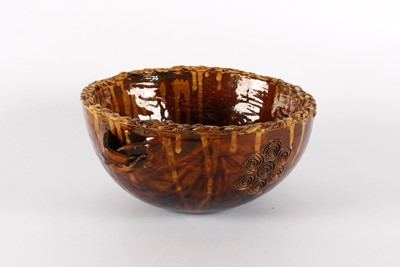 Lot A Large Studio Pottery Slipware Bowl in the 18th Century Staffordshire Style