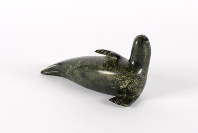 Lot An Inuit Green Soapstone Walrus Carving