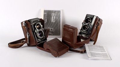 Lot Two "Rolleiflex" and "Rollei-magic" Dual Lens Cameras by Franke & Heidecke