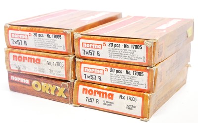 Lot Norma 7x57R cartridges, to include 88 rounds...