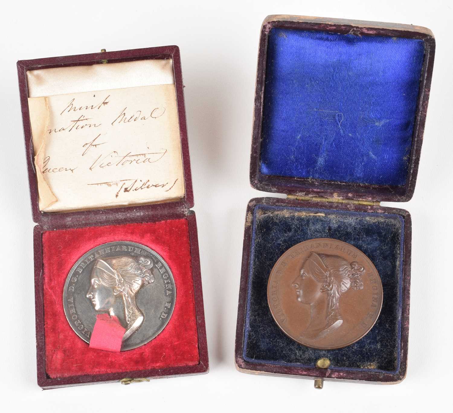Lot 101 - Victoria, Coronation, 1838, a silver and bronze medal by B. Pistrucci (2)