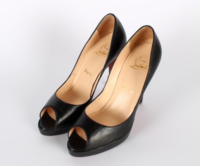 Lot 140 - A pair of Christian Louboutin “Very Privé” Peep-Toe heels