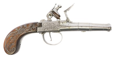 Lot E. Moody 80 bore flintlock pocket pistol,...