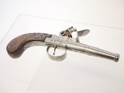 Lot E. Moody 80 bore flintlock pocket pistol,...