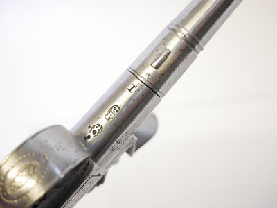Lot E. Moody 80 bore flintlock pocket pistol,...