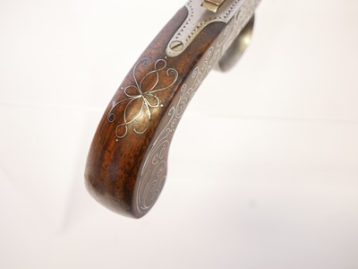 Lot E. Moody 80 bore flintlock pocket pistol,...