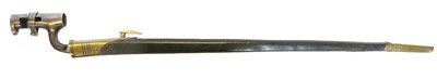 Lot P53 rifle socket bayonet and scabbard, 17inch...