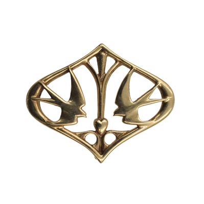 Lot 9ct gold swallow/swift pendant