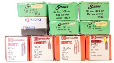 Lot Collection of part sets of bullets in .243...