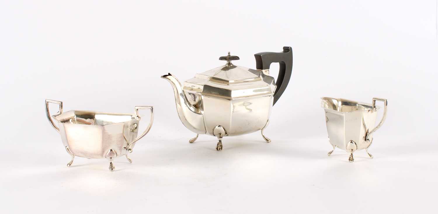 Lot A George VI Silver Three-Piece Tea Service