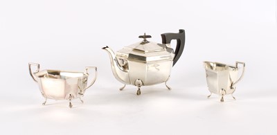 Lot A George VI Silver Three-Piece Tea Service