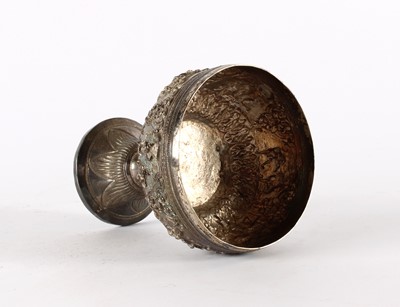 Lot A Finely Detailed Burmese White Metal Pedestal Bowl