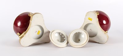 Lot A Pair of 19th Century Derby Porcelain 'Conchology' Potpourris