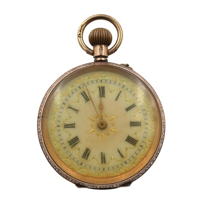 Lot 133 - A 9ct floral-engraved pocket watch