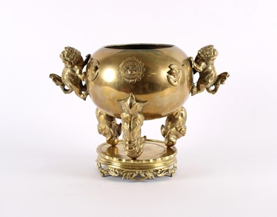 Lot A Large Early-Mid 20th Century Chinese Polished Bronze Censer on Stand