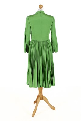 Lot 6 - Green Silk Pleated Dress by Christian Dior Haute Couture