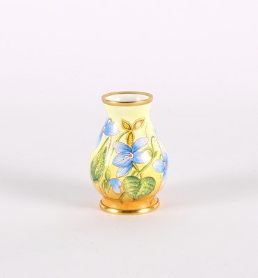 Lot 135 - A Miniature Enamel Vase by Moorcroft