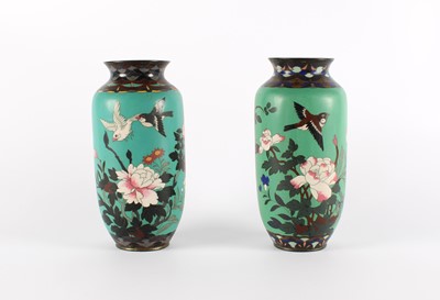 Lot A Pair of Early 20th Century Chinese Cloisonne Enamel Vases