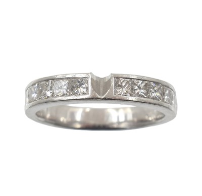 Lot 128 - A diamond and platinum half eternity ring, by Boodles
