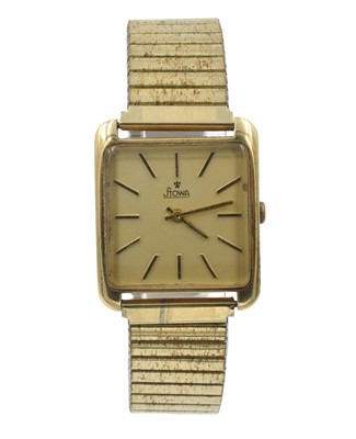 Lot 102 - A 14ct gold Stowa watch with rolled gold flex bracelet