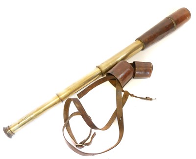 Lot Ross leather and brass field telescope,...