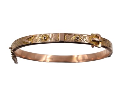 Lot 72 - A 9ct gold hinged bangle