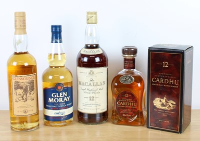 Lot 46 - 4 bottles including 1 litre 12 YO Macallan Fine Single Malt Scotch Whisky