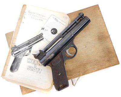 Lot Webley Senior .22 air pistol, with cylinder...