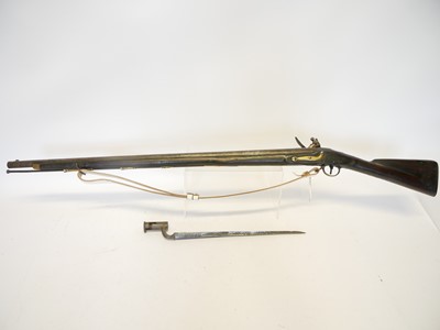 Lot Flintlock volunteer Brown Bess musket by...