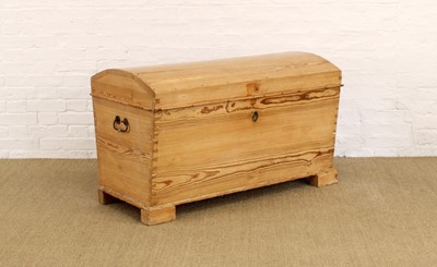 Lot A Late Victorian Domed Waxed Pine Blanket Chest