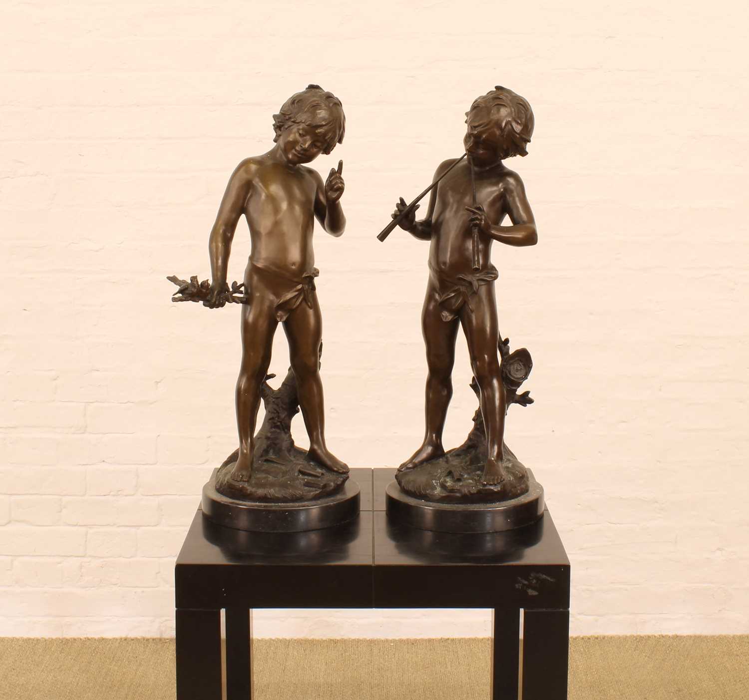 Lot 153 - A Pair of Large Hollow Cast Bronze Figures of 'Pan' After Auguste Moureau