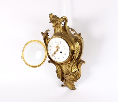 Lot A 19th Century French Cast and Gilt Brass Cartel Wall Clock