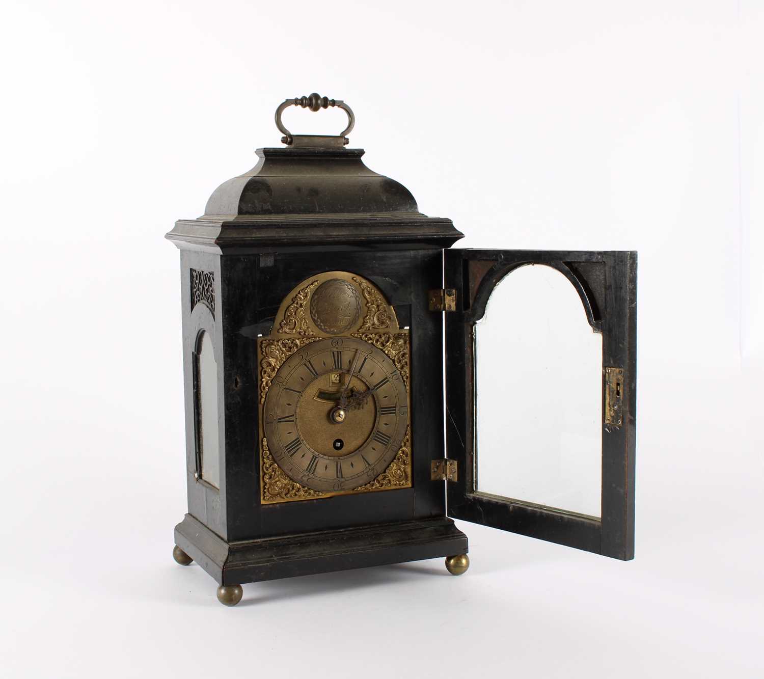 Lot A George I or II Ebonised Caddy Top Bracket Clock