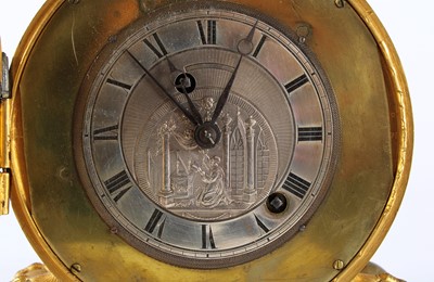 Lot A Small 19th Century Gilt Brass Travelling or Bedside Clock