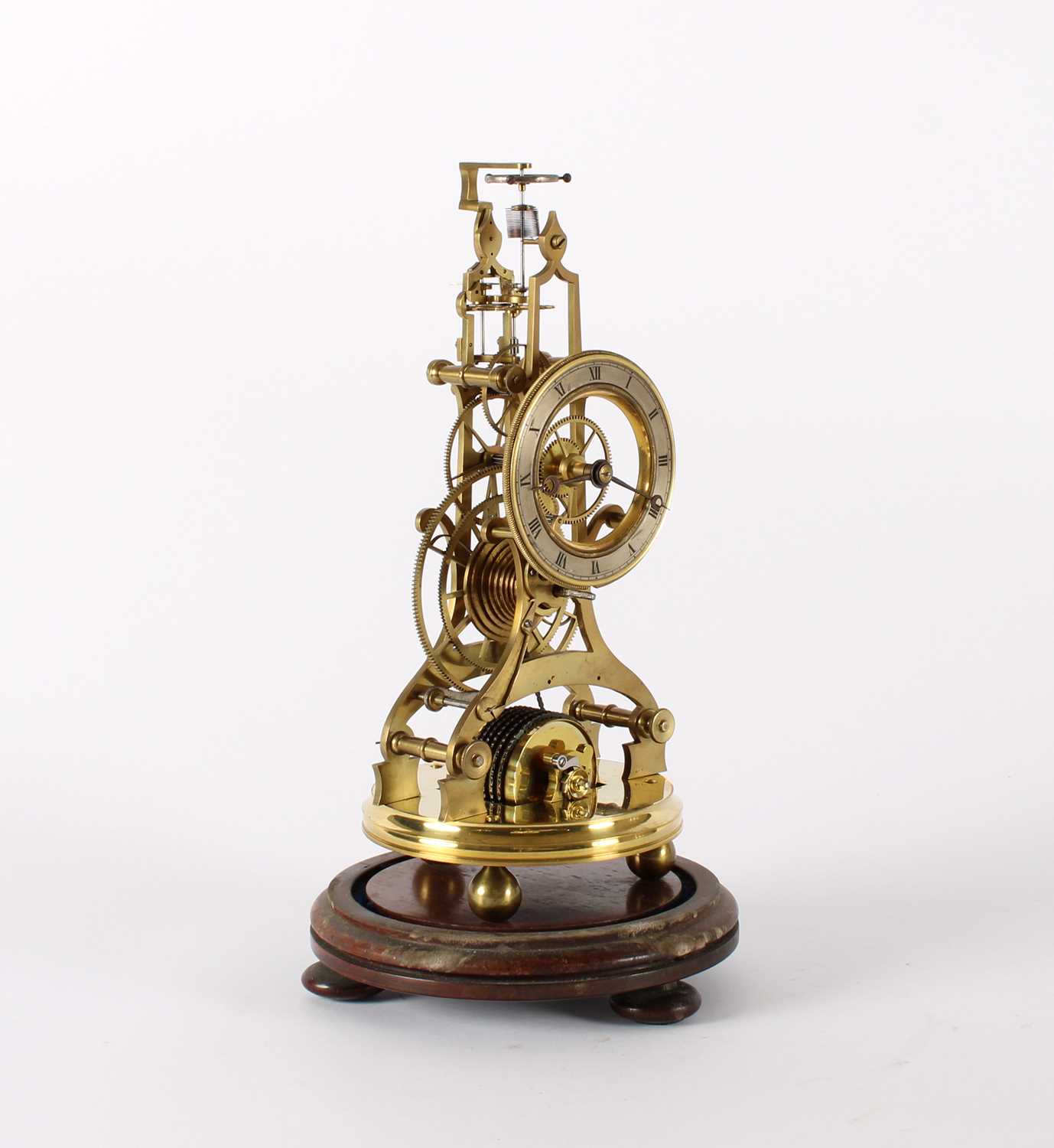 Lot A Late 19th Century Gilt Brass Skeleton Clock