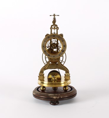 Lot A Late 19th Century Gilt Brass Skeleton Clock