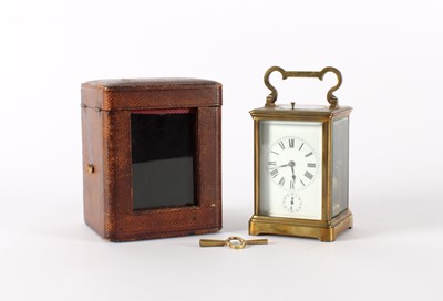 Lot A Late 19th Century Gilt Brass Repeater Carriage Clock