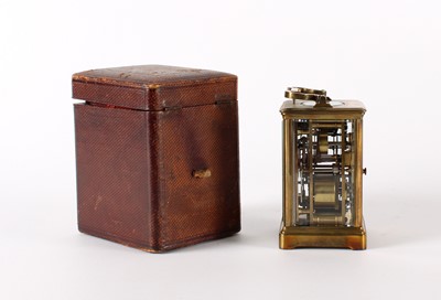 Lot A Late 19th Century Gilt Brass Repeater Carriage Clock