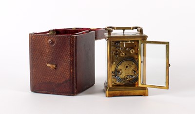 Lot A Late 19th Century Gilt Brass Repeater Carriage Clock