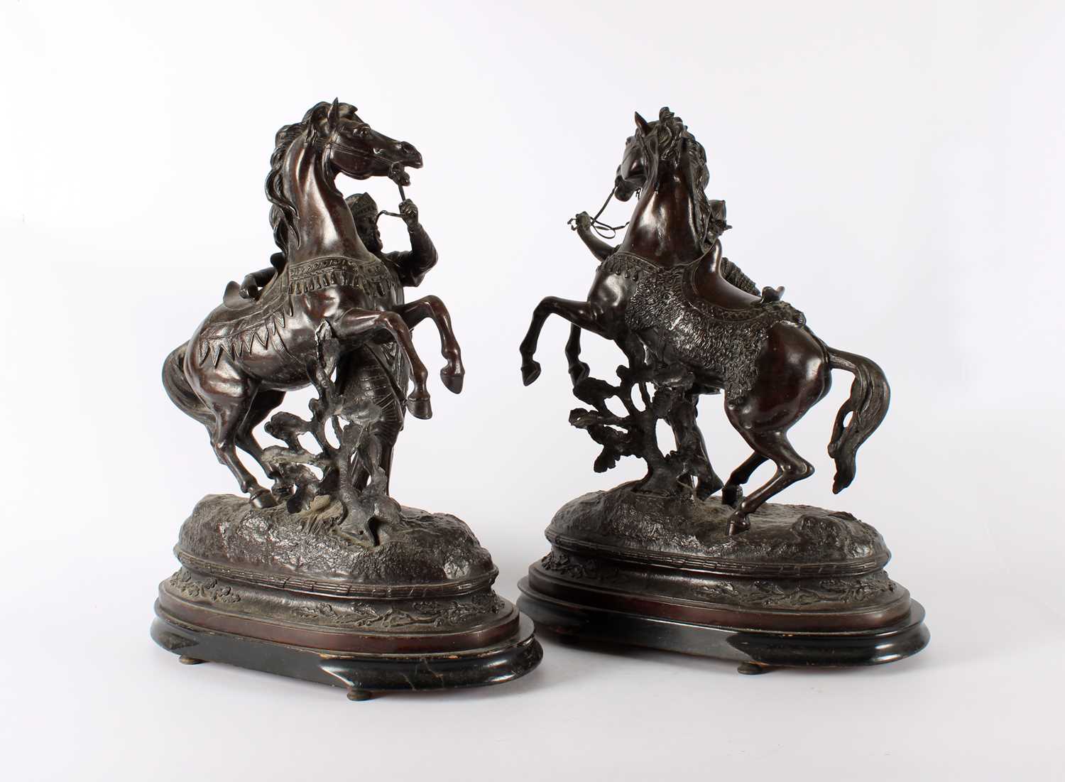 Lot A Large Pair of 20th Century Patinated Spelter Figure Groups