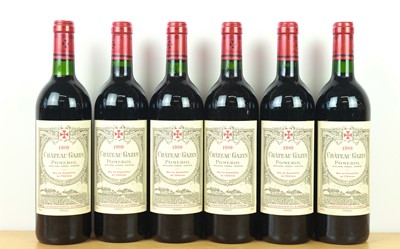 Lot 6 bottles Chateau Gazin Grand Vin de Pomerol 1989