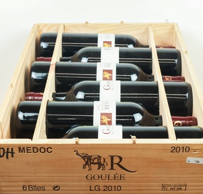 Lot 82 - 6 bottles in OWC ‘Goulee’ by Cos d’Estournel St Estephe 2010 (all b/n +)