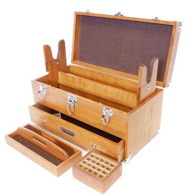 Lot Gerstner oak shooting / range box, with single...
