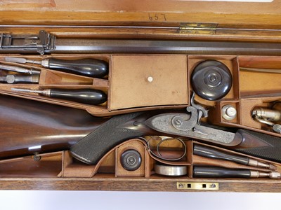 Lot Cased Alexander Henry .451 percussion target...