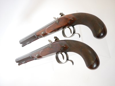 Lot Fine pair of 30 bore flintlock duelling...