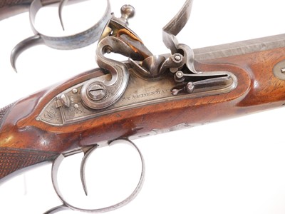 Lot Fine pair of 30 bore flintlock duelling...