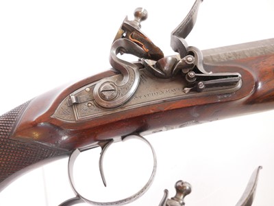 Lot Fine pair of 30 bore flintlock duelling...