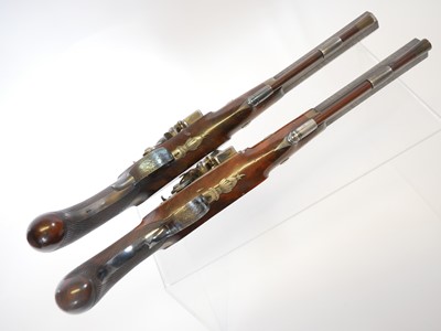 Lot Fine pair of 30 bore flintlock duelling...